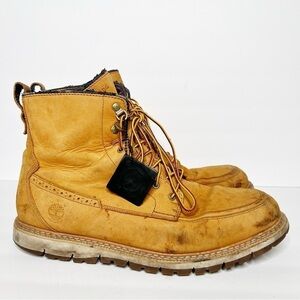 Timberland Britton Hill Moc Toe Boot Nubuck Leather Tan Size 13 Men’s